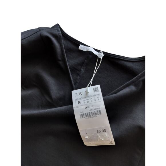 New Zara Women's Black Cotton Cap Sleeveless Pullover Mini Dress Size S - Picture 9 of 10